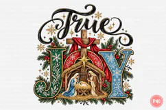Joy Jesus Nativity Christmas PNG | Vintage Christian Png Product Image 1