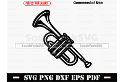 Trumpet SVG PNG DXF EPS PDF Product Image 1