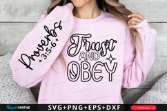 Trust And Obey Sleeve SVG, Christian SVG Design Product Image 1