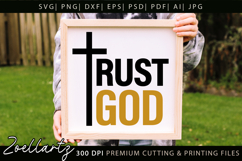 Trust God Christian Quote SVG Jesus Faith Cross T-shirt Mug Product Image 2