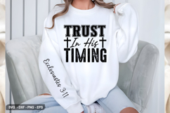 Trust In His Timing - Christian Sleeve T-Shirt Design Product Image 3