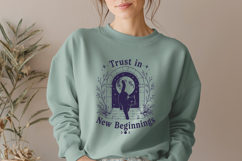 Trust In New Beginnings SVG - Celestial Cat Mystical PNG Product Image 2