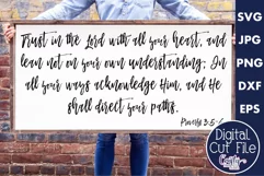 Trust In The Lord | Proverbs 3 Christian Farmhouse Sign Svg Product Image 1