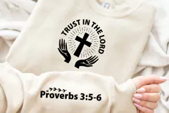 Trust in the Lord Sleeve SVG, Christian SVG, Bible Verse SVG Product Image 2