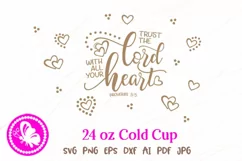 Trust the Lord with all your heart Tumbler 24oz cold cup Product Image 2