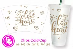 Trust the Lord with all your heart Tumbler 24oz cold cup Product Image 1