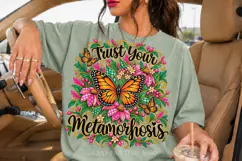 Trust Your Metamorphosis Floral Butterfly PNG Product Image 2