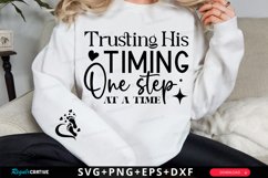 Trusting His Timing One Sleeve SVG, Christian SVG Design Product Image 1