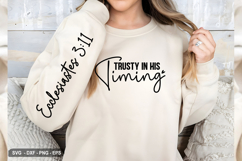 Trusty IN HIS TIMING - Christian Sleeve T-Shirt Design Product Image 3