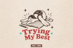 Trying My Best SVG PNG, Tired Goose, Funny Back to School Product Image 1