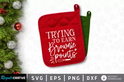 Trying to earn brownie SVG, Christmas Potholder SVG Design Product Image 1