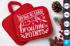 Trying To Earn Brownie SVG, Christmas Pot Holder SVG Design Product Image 1