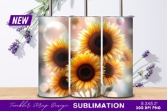 Sunflowers With Bokeh Lights Tumbler Png Product Image 1