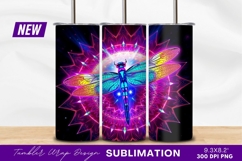 Colorful Dragonfly Tumbler Png Product Image 1