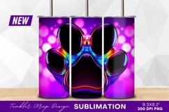 Chromatic Paw Print On Bokeh Backdrop Tumbler Png Product Image 1