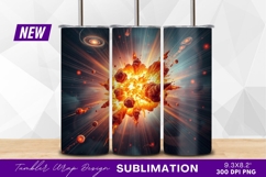 Explosive Space Collision With Galaxy Tumbler Png Product Image 1