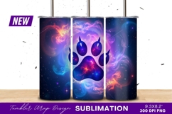 Cosmic Dog Paw Print Tumbler Png Product Image 1
