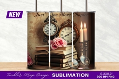 Vintage Books Candles And Roses Still Life Tumbler Png Product Image 1