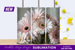 Pale Pink Gerbera Daisy Bouquet Still Life Tumbler Png Product Image 1
