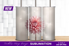 Beautiful Pink Dahlia Flower Tumbler Png Design Product Image 1