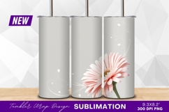 Light Pink Gerbera Daisy With Swirls Tumbler Png Product Image 1