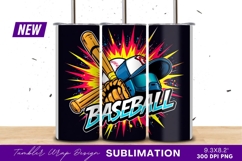 Vibrant Baseball Gear Illustration Tumbler Png Product Image 1