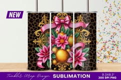 Luxurious Christmas Ornament Floral Tumbler Png Design Product Image 1