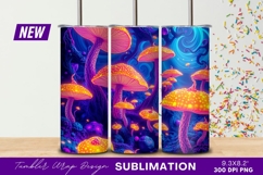 Psychedelic Mushroom Forest Dreamlike Tumbler Png Product Image 1