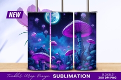 Surreal Mushroom Landscape With Jellyfish And Moon Tumbler Product Image 1