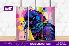 Colorful Raven Bird Art Tumbler Png Product Image 1