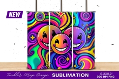 Colorful Smiling Emoji Family Tumbler Png Art Product Image 1