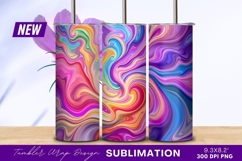Colorful Abstract Swirl Pattern Background For Tumbler Png Product Image 1