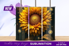 Golden Sunflower Artistic Floral Tumbler Png Image Product Image 1