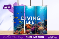 Colorful Coral Reef Fish Underwater Diving Life Tumbler Png Product Image 1