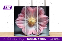Pink And White Flower Close Up View Tumbler Png Art Product Image 1