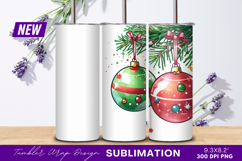 Festive Christmas Baubles And Tree Branch Tumbler Product Image 1