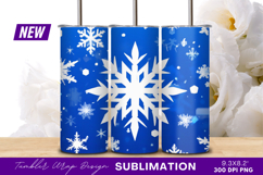 White Snowflakes On Blue Background Tumbler Png Product Image 1