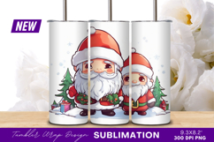 Two Cute Cartoon Santa Clauses Illustration Tumbler Png Product Image 1