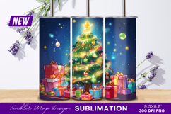 Christmas Tree And Gifts Tumbler Png Product Image 1