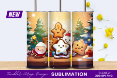 Cute Christmas Cookies And Trees Tumbler Png Product Image 1