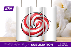Red And White Candy With Cherry Tumbler Png Product Image 1