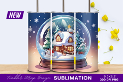Winter Cabin Inside A Christmas Snow Globe Tumbler Png Product Image 1