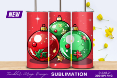 Christmas Ornament Illustration Red And Green Tumbler Png Product Image 1