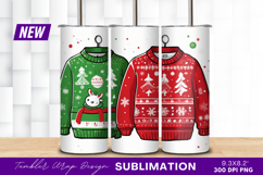 Two Funny Christmas Sweaters Tumbler Png Product Image 1