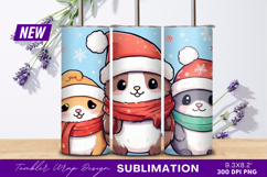 Cute Hamsters Wearing Winter Hats And Scarves Tumbler Png Product Image 1