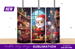 Cartoon Santa With Gifts And Toys Tumbler Png Product Image 1