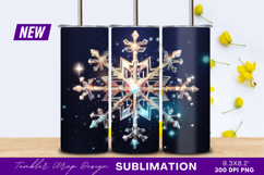 Sparkling Snowflake Decoration For Tumbler Png Design Product Image 1