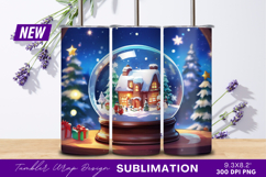 Festive Winter Scene In A Snow Globe Tumbler Product Image 1