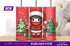 Cute Anime Girl Christmas Presents Illustration Tumbler Product Image 1