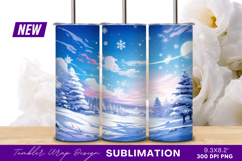 Snowy Landscape With Trees And Falling Snow Tumbler Product Image 1